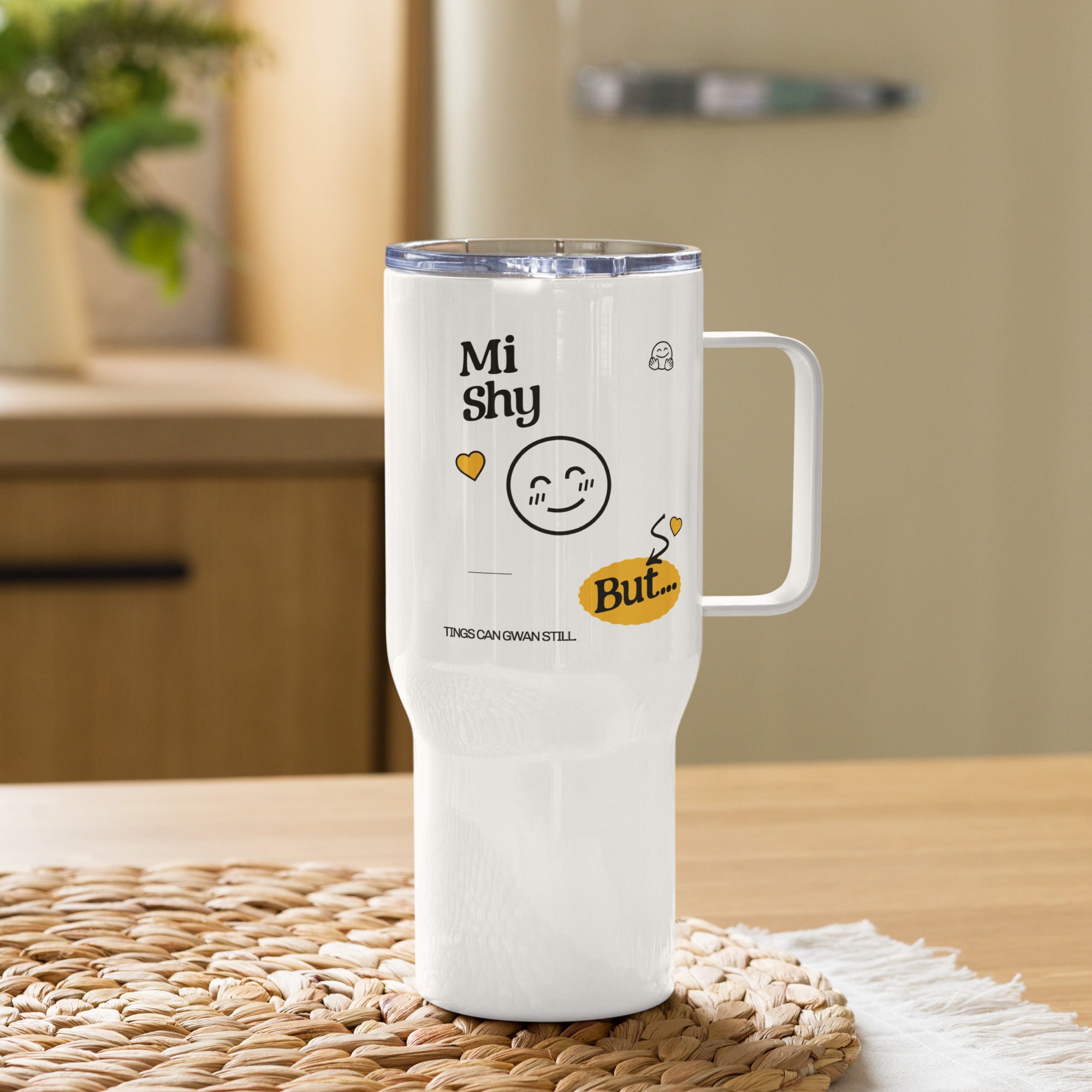 MI SHY - Travel Tumbler - Jamaican Gift, Funny Jamaican Tumbler, Jamaican Drinking cup, Jamaican Stanley Cup
