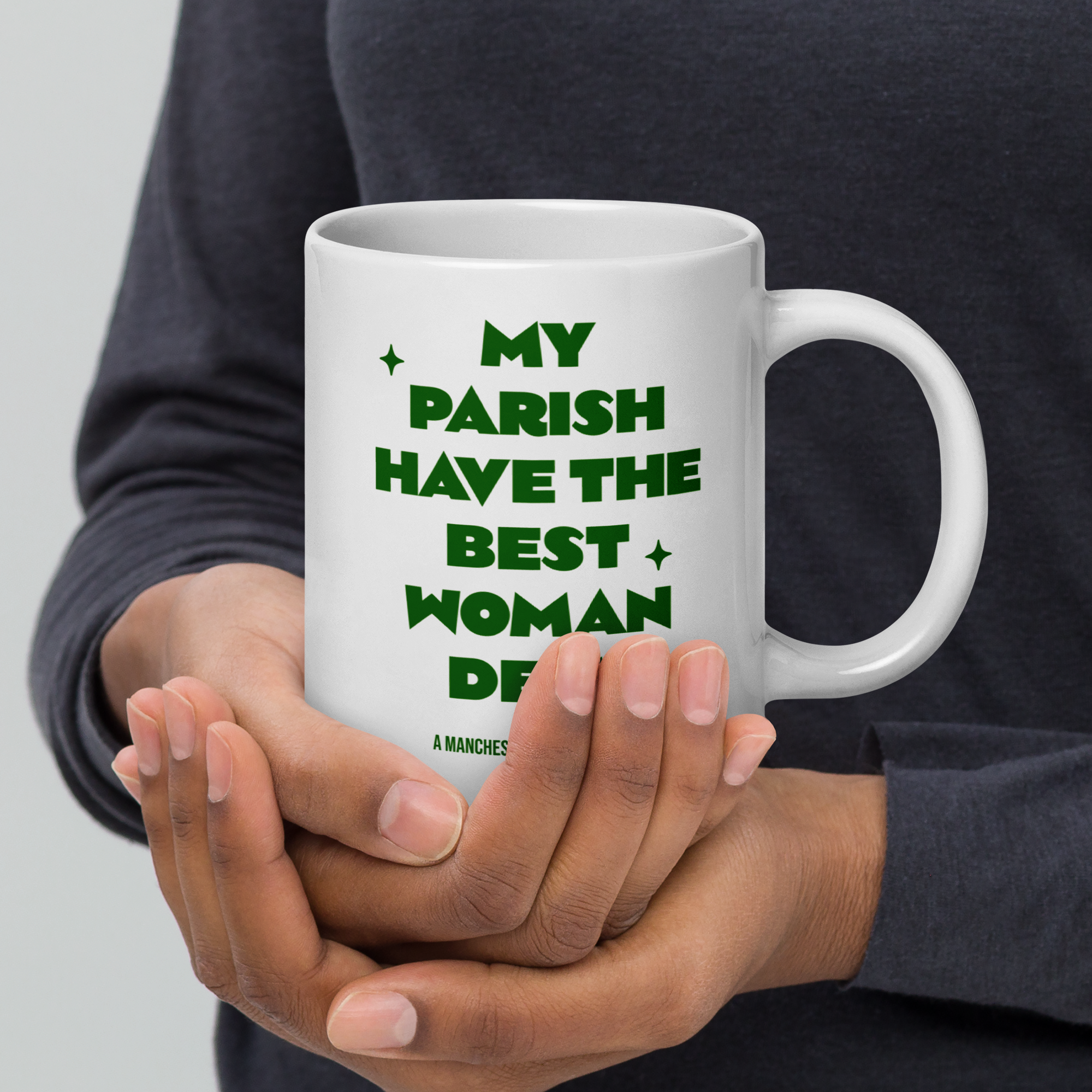 A MANCHESTER MI COME FROM - White glossy mug - Jamaican Gift, Funny Jamaican Coffee Mug, Jamaican Coffee Cup, Jamaican Tea Cup