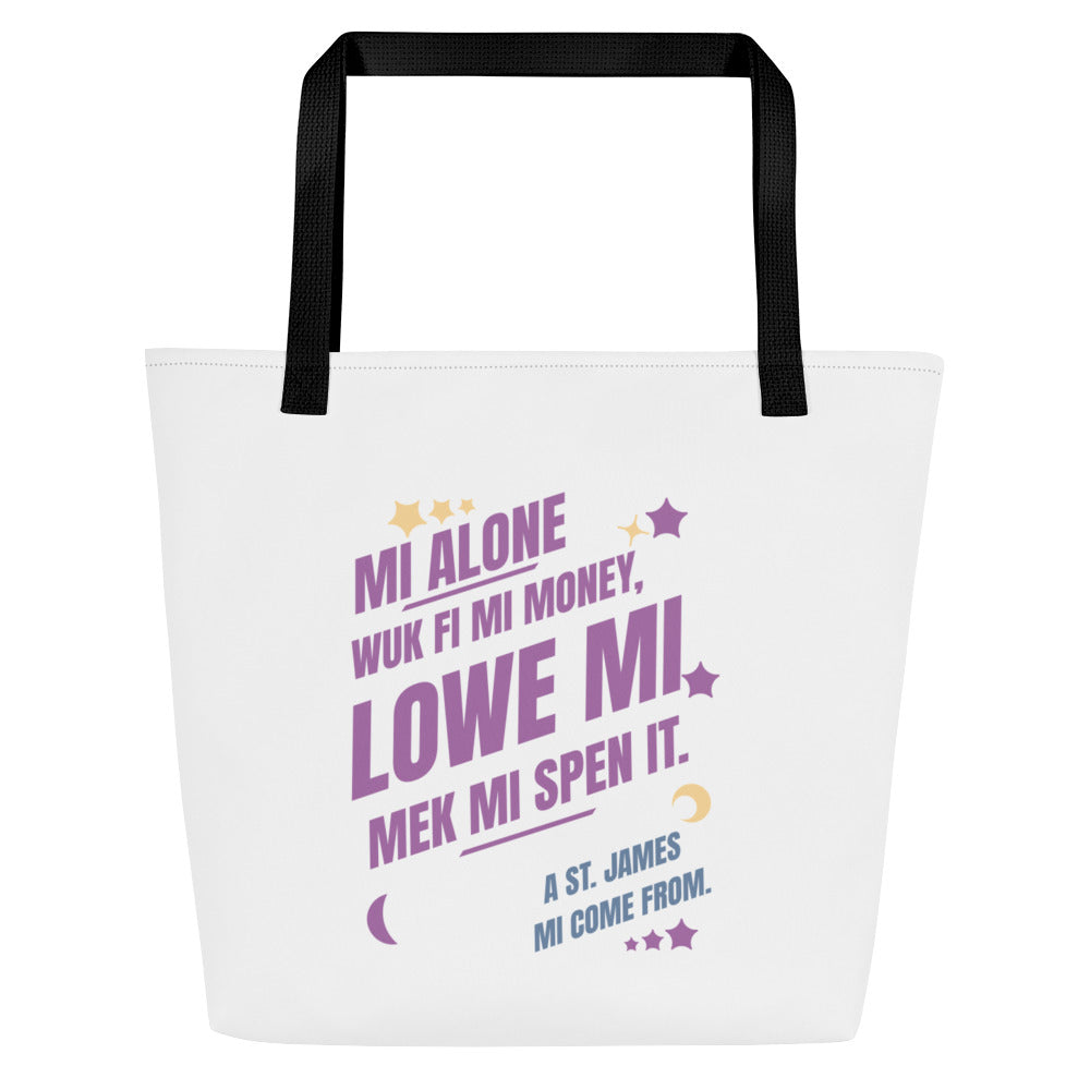 Large Tote Bag - Jamaica Tote Bags, Custom Cotton Tote Bags, Destination Tote Bags, Tote Bag Personalized