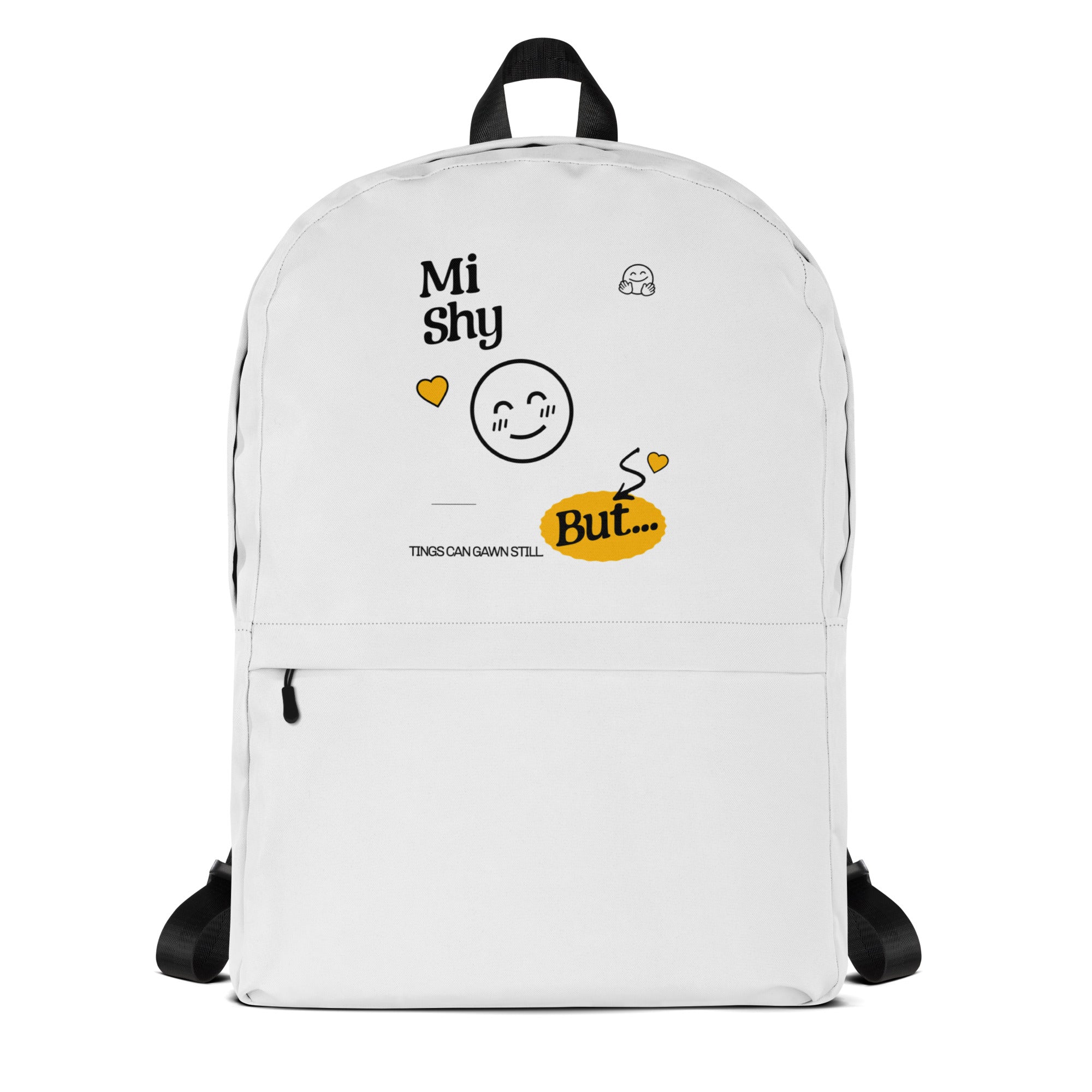 MI SHY - Backpack - Jamaican slang on a backpack Jamaica personalized backpack Jamaica book bag Jamaican bag