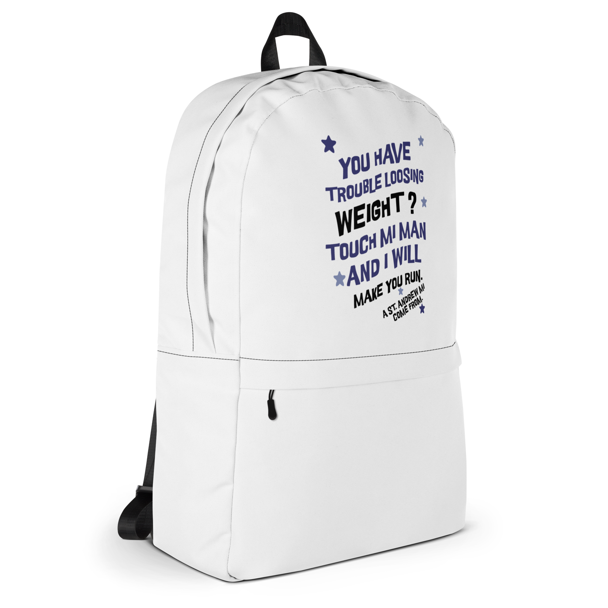 A ST. ANDREW MI COME FROM - Backpack - Jamaican slang on a backpack Jamaica personalized backpack Jamaica book bag Jamaican bag