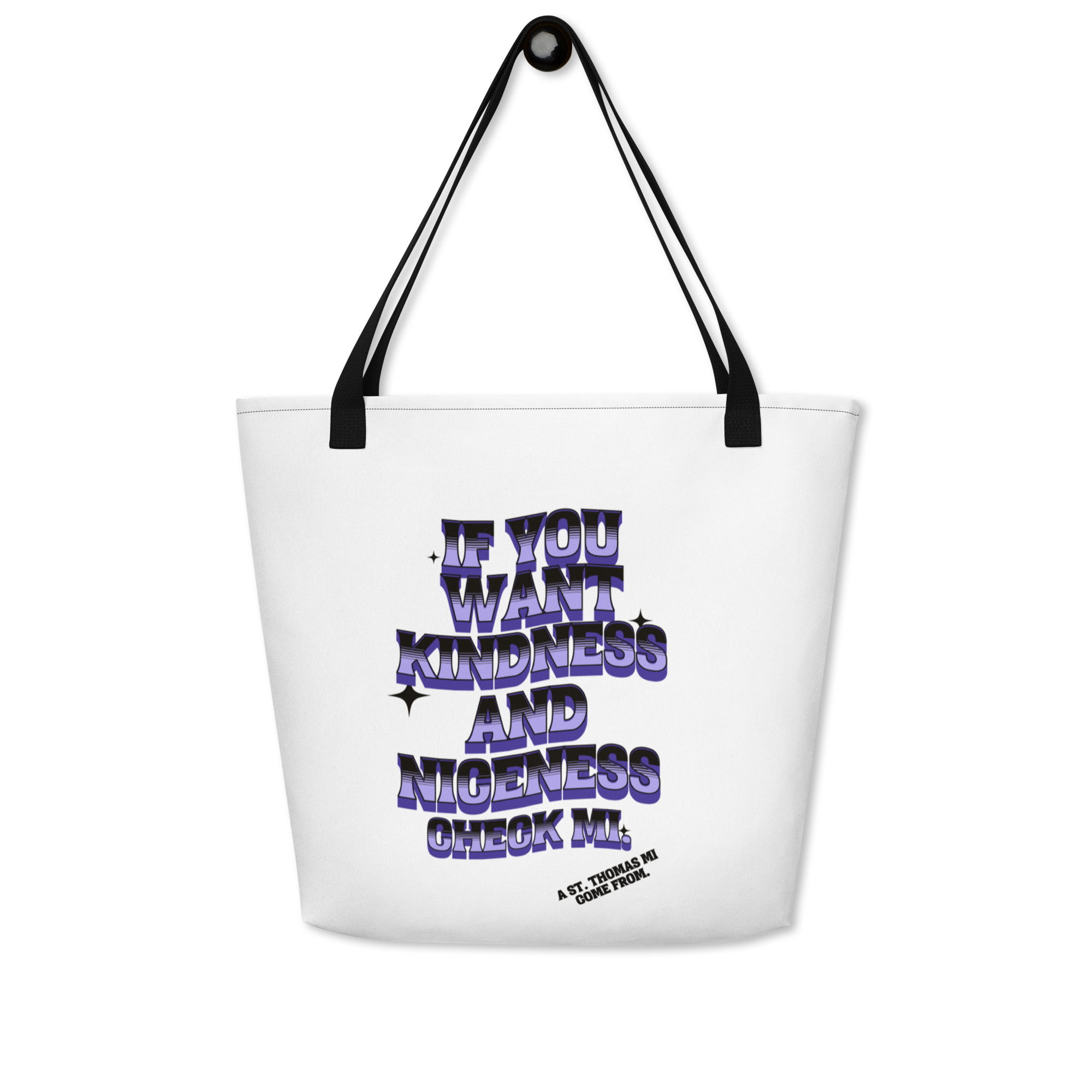 A St. Thomas- Large Tote Bag - Jamaica Tote Bags, Custom Cotton Tote Bags, Destination Tote Bags, Tote Bag Personalized