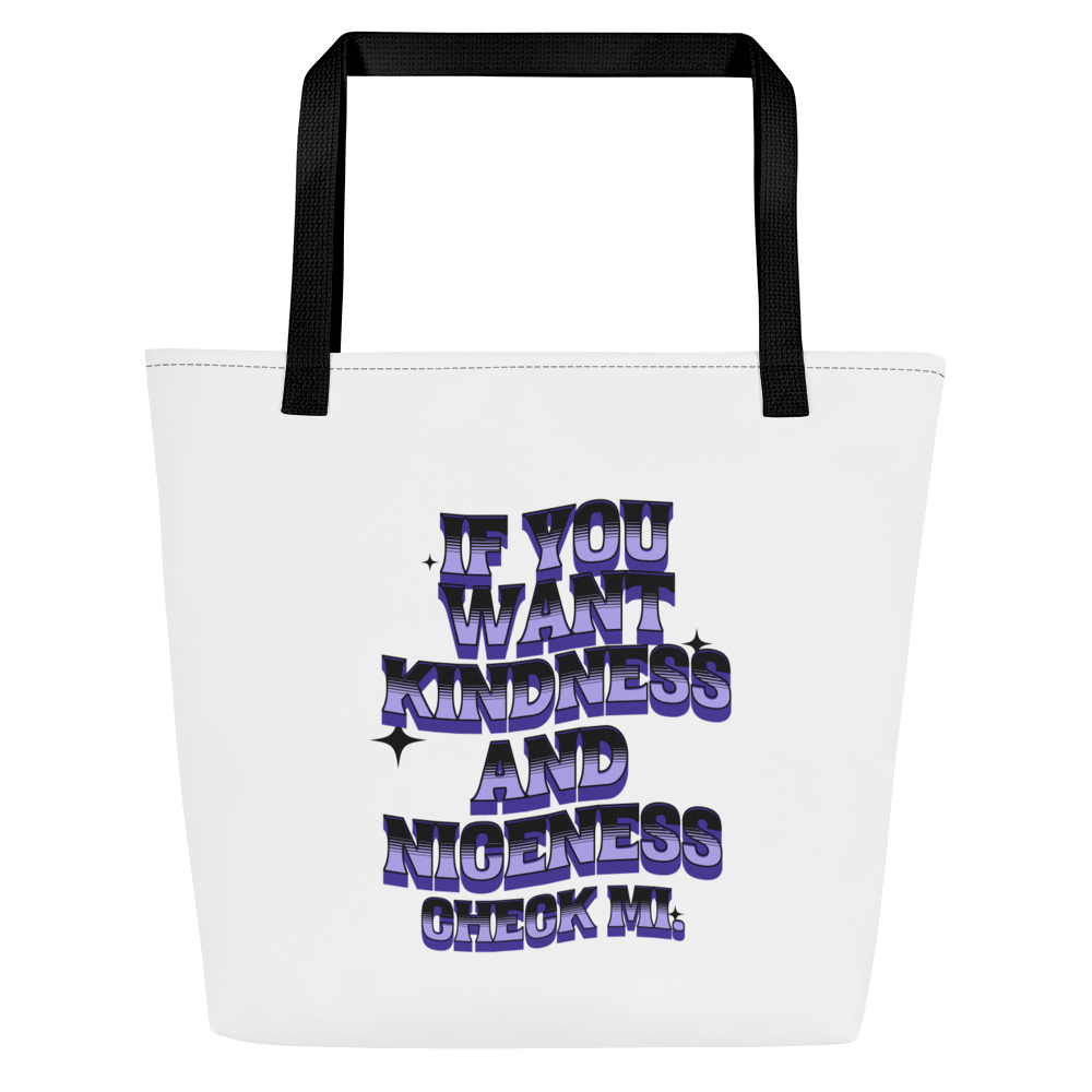 If A Kindness You Want - Large Tote Bag - Jamaica Tote Bags, Custom Cotton Tote Bags, Destination Tote Bags, Tote Bag Personalized