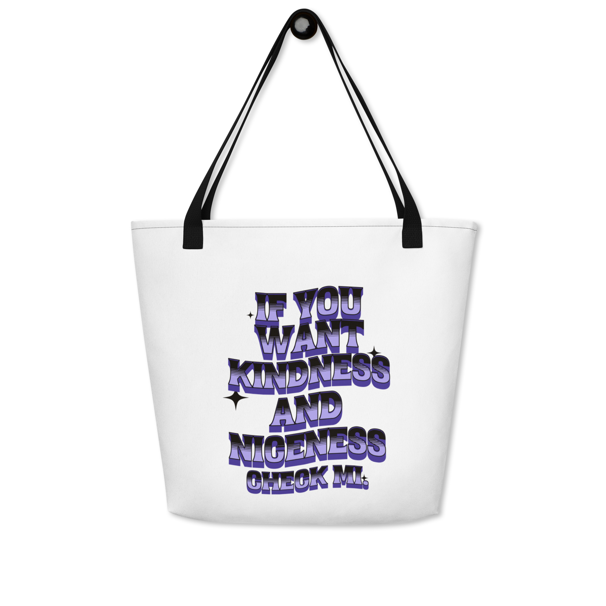 If A Kindness You Want - Large Tote Bag - Jamaica Tote Bags, Custom Cotton Tote Bags, Destination Tote Bags, Tote Bag Personalized