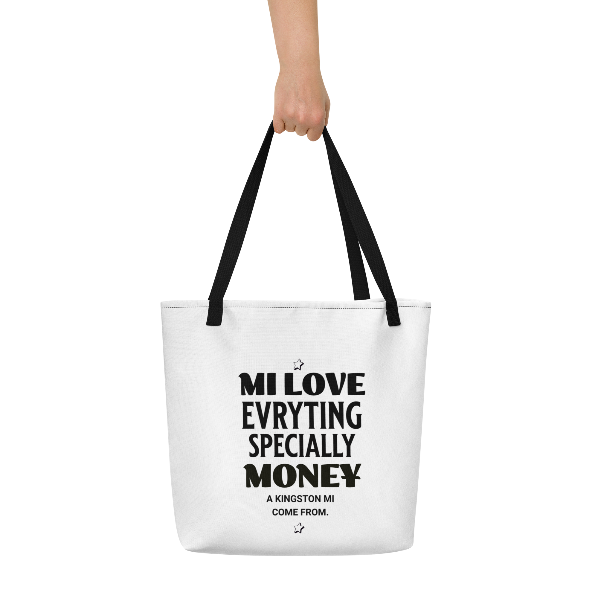 A KINGSTON- Large Tote Bag - Jamaica Tote Bags, Custom Cotton Tote Bags, Destination Tote Bags, Tote Bag Personalized