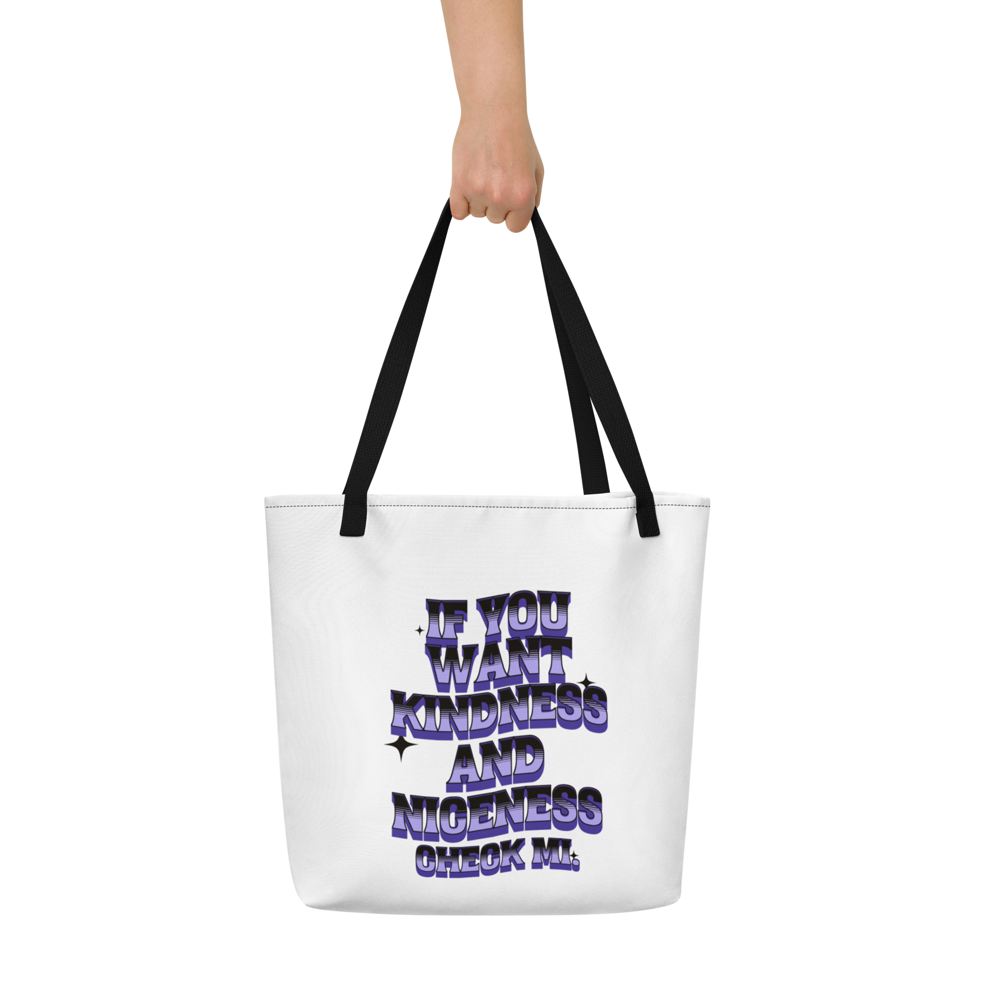 If A Kindness You Want - Large Tote Bag - Jamaica Tote Bags, Custom Cotton Tote Bags, Destination Tote Bags, Tote Bag Personalized