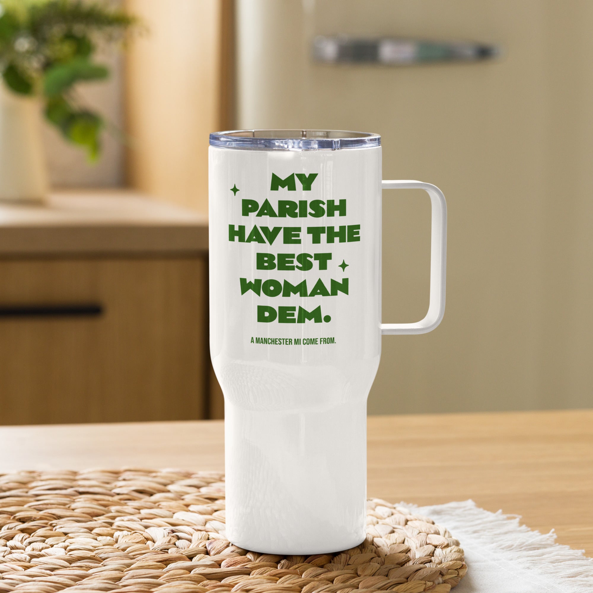 A MANCHESTER MI COME FROM - Travel Tumbler - Jamaican Gift, Funny Jamaican Tumbler, Jamaican Drinking cup, Jamaican Stanley Cup