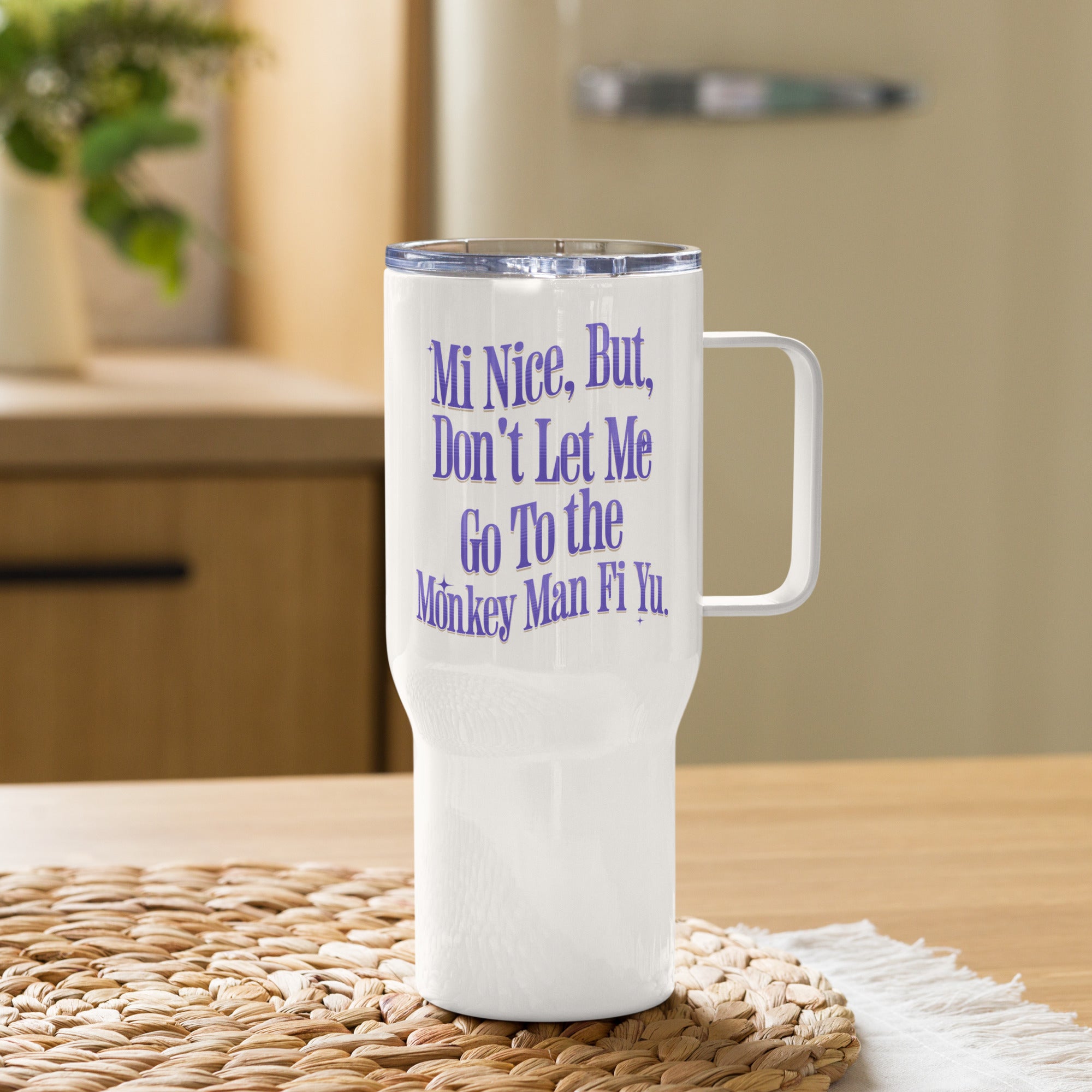 MI NICE - Travel Tumbler - Jamaican Gift, Funny Jamaican Tumbler, Jamaican Drinking cup, Jamaican Stanley Cup