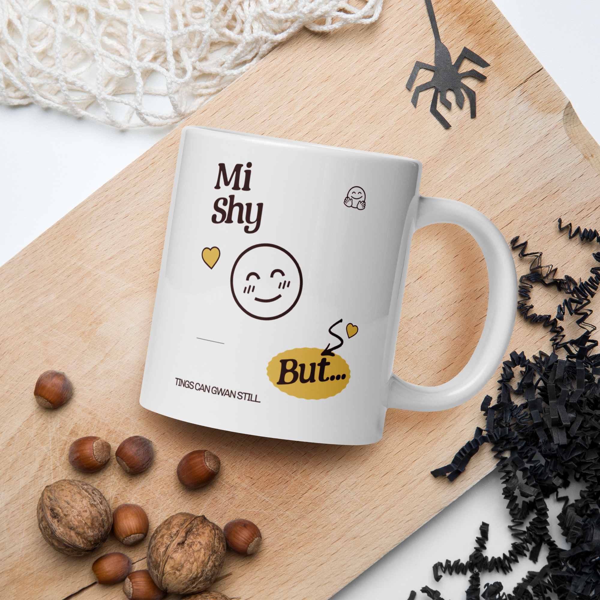 MI SHY - White glossy mug - Jamaican Gift, Funny Jamaican Coffee Mug, Jamaican Coffee Cup, Jamaican Tea Cup