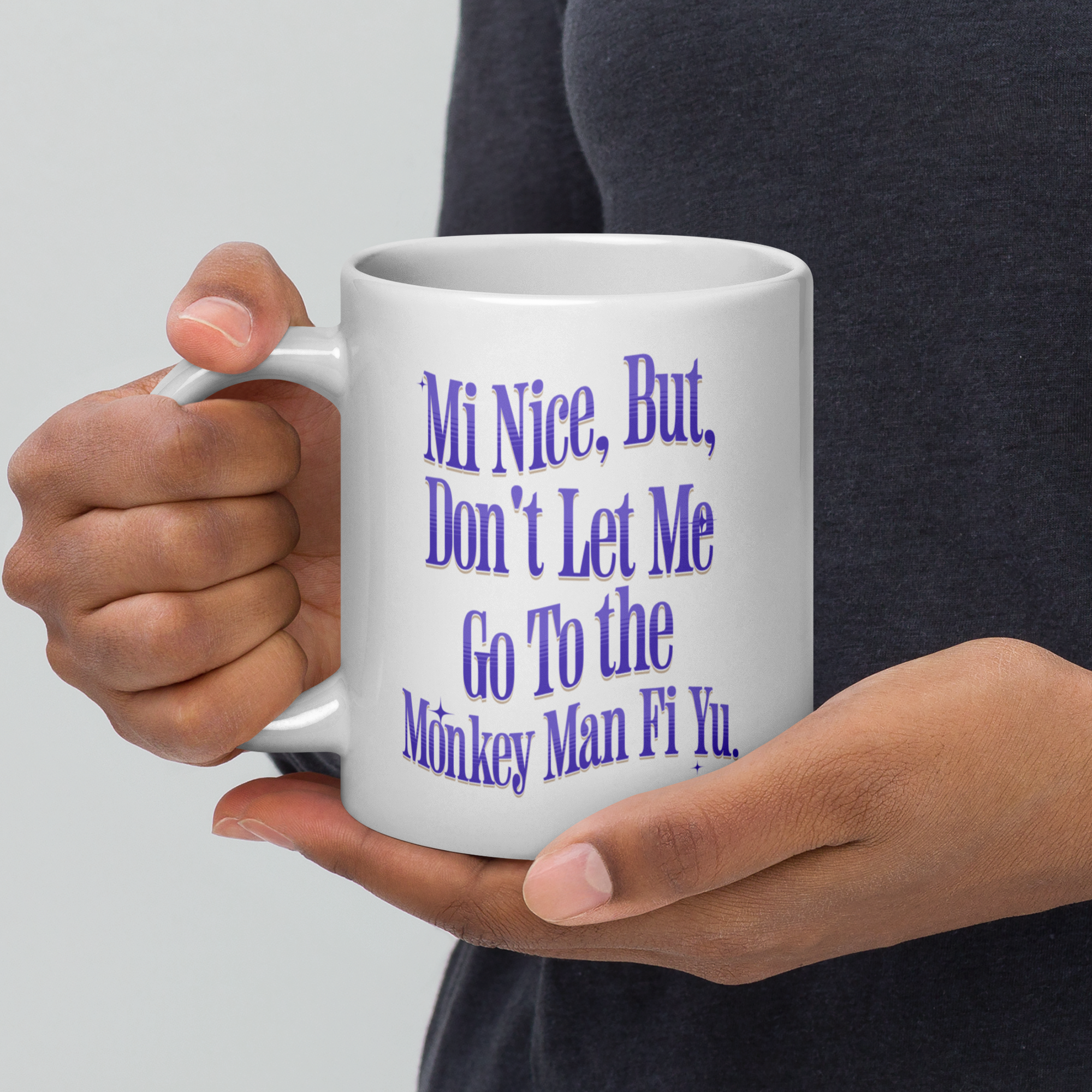 MI NICE - White glossy mug - Jamaican Gift, Funny Jamaican Coffee Mug, Jamaican Coffee Cup, Jamaican Tea Cup