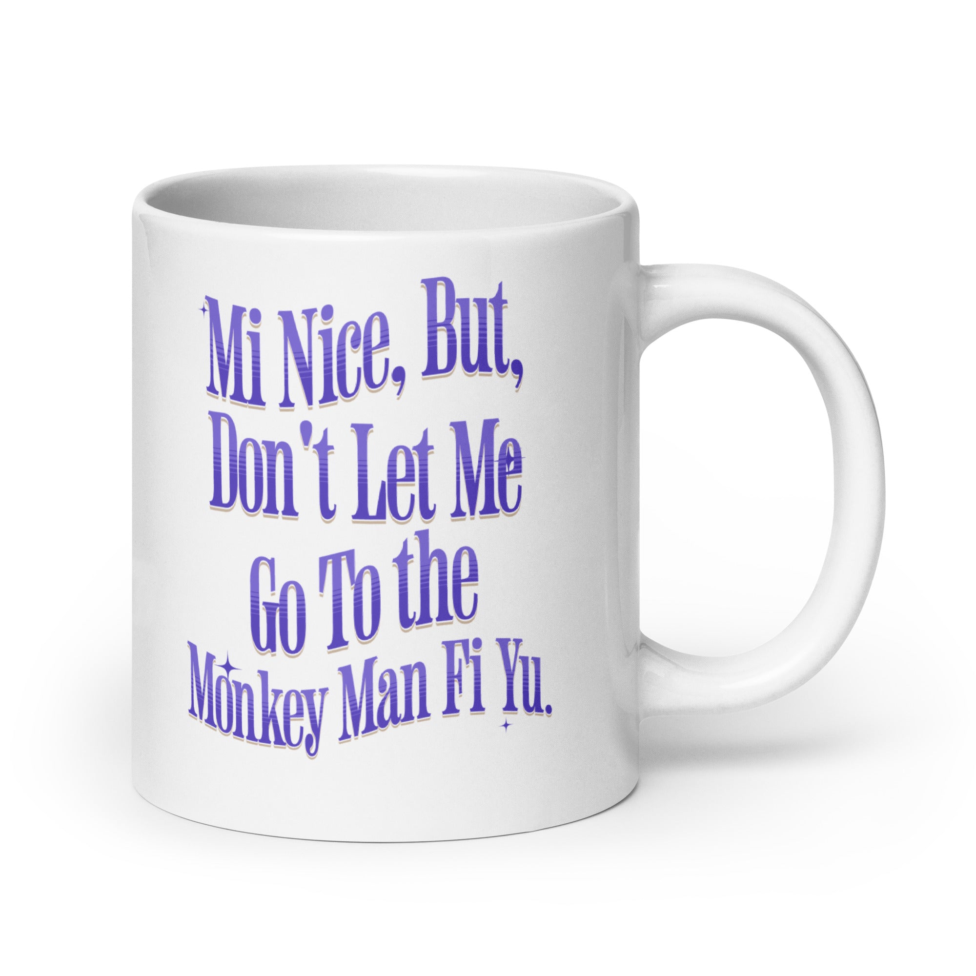 MI NICE - White glossy mug - Jamaican Gift, Funny Jamaican Coffee Mug, Jamaican Coffee Cup, Jamaican Tea Cup