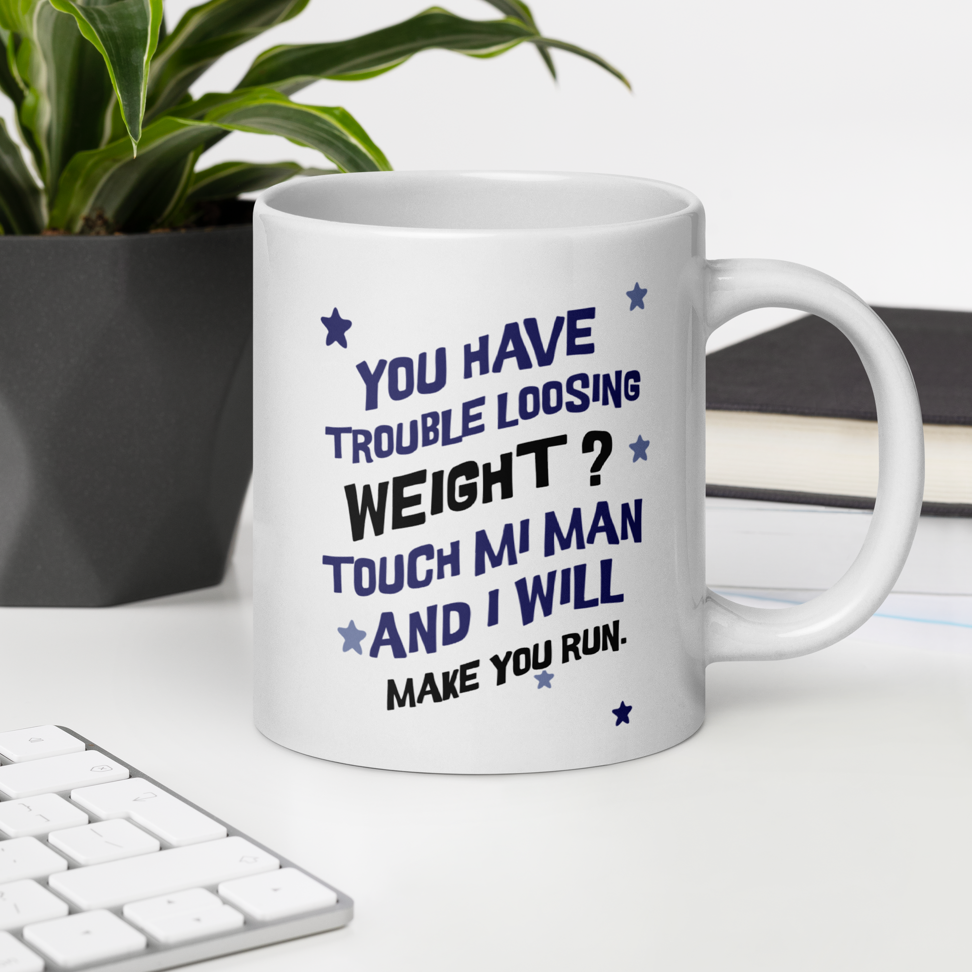 TOUCH MI MAN - White glossy mug - Jamaican Gift, Funny Jamaican Coffee Mug, Jamaican Coffee Cup, Jamaican Tea Cup