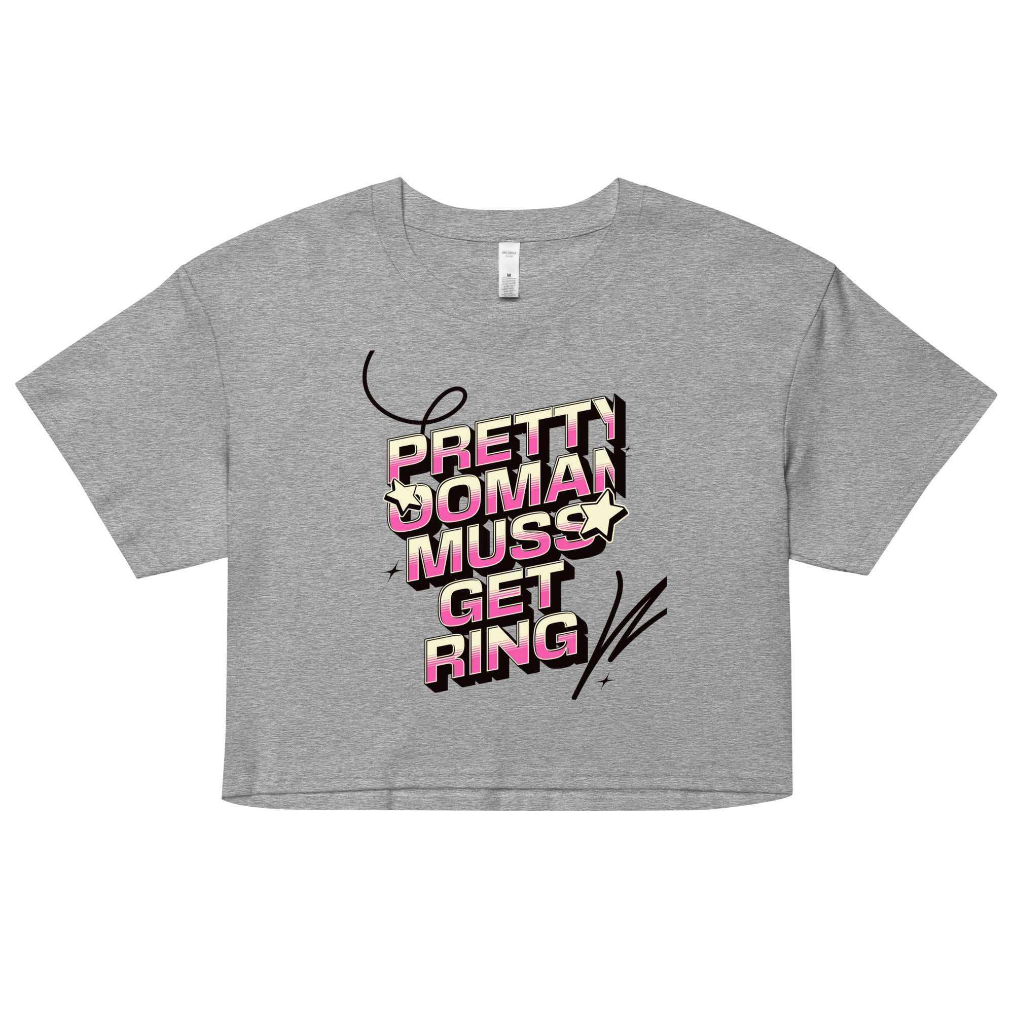 PRETTY OOMAN MUSS GET RING - Women’s crop top - Jamaican T Shirt - Jamaican Slang on a T Shirt, Jamaican Tee shirt Jamaican vacation Shirt, Funny Jamaican shirt