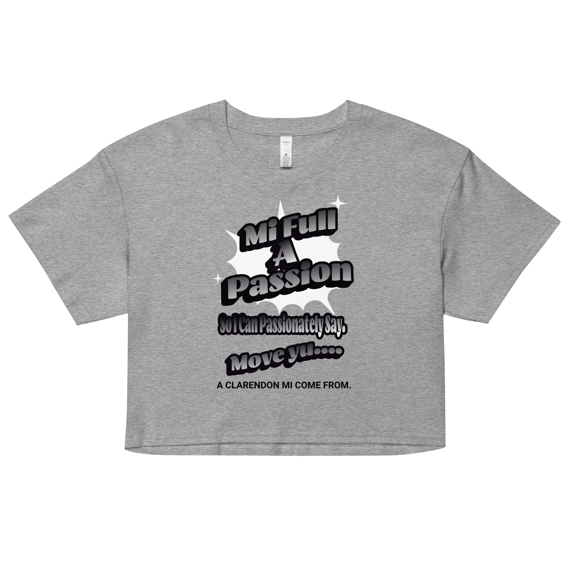 A CLARENDON MI COME FROM - Women’s crop top - Jamaican T Shirt - Jamaican Slang on a T Shirt, Jamaican Tee shirt Jamaican vacation Shirt, Funny Jamaican shirt