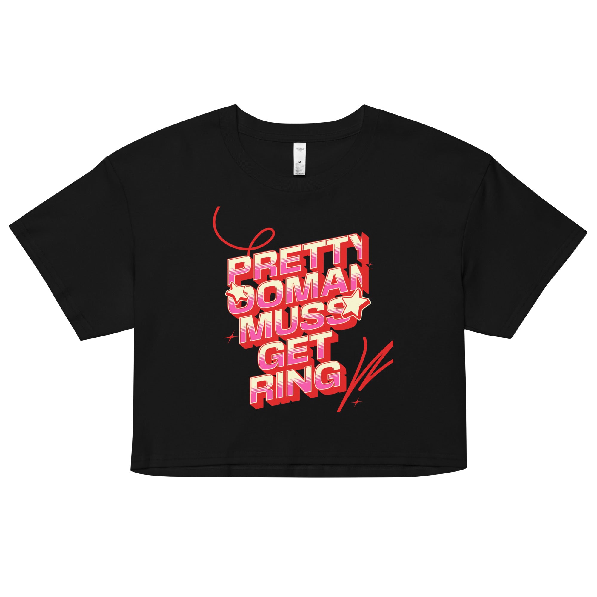 PRETTY OOMAN MUSS GET RING - Women’s crop top - Jamaican T Shirt - Jamaican Slang on a T Shirt, Jamaican Tee shirt Jamaican vacation Shirt, Funny Jamaican shirt