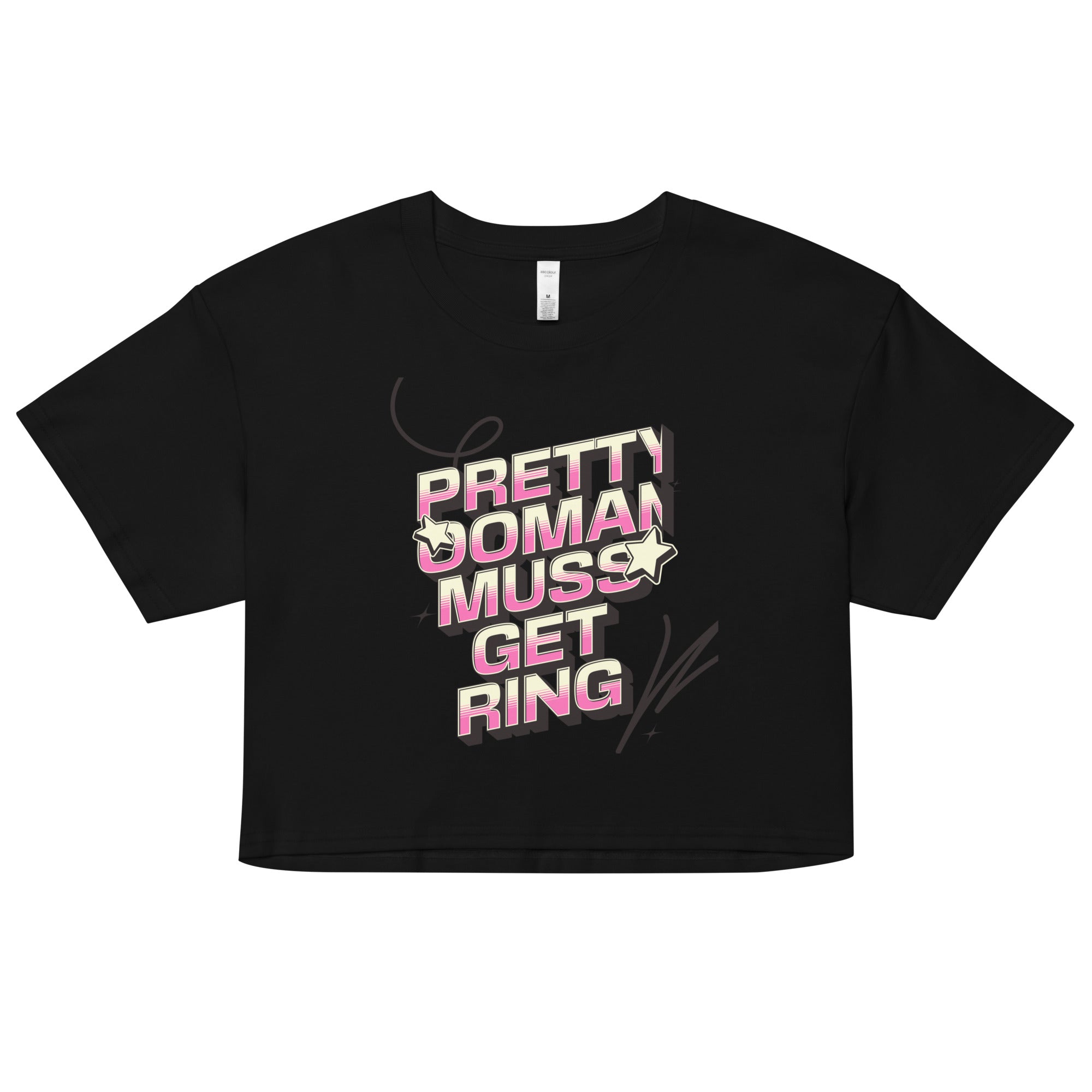 PRETTY OOMAN MUSS GET RING - Women’s crop top - Jamaican T Shirt - Jamaican Slang on a T Shirt, Jamaican Tee shirt Jamaican vacation Shirt, Funny Jamaican shirt