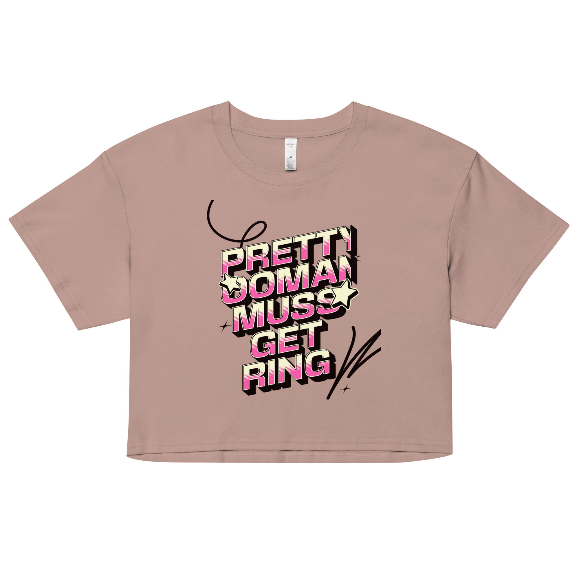 PRETTY OOMAN MUSS GET RING - Women’s crop top - Jamaican T Shirt - Jamaican Slang on a T Shirt, Jamaican Tee shirt Jamaican vacation Shirt, Funny Jamaican shirt