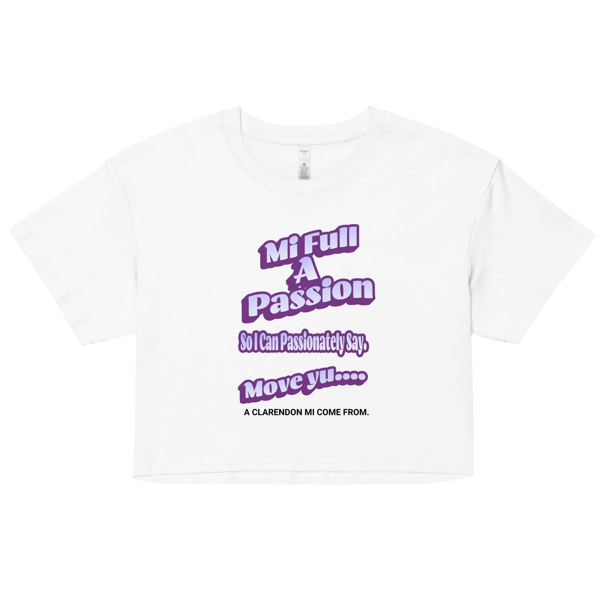 A CLARENDON MI COME FROM - Women’s crop top - Jamaican T Shirt - Jamaican Slang on a T Shirt, Jamaican Tee shirt Jamaican vacation Shirt, Funny Jamaican shirt